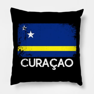 Curacao Flag Vintage Pillow