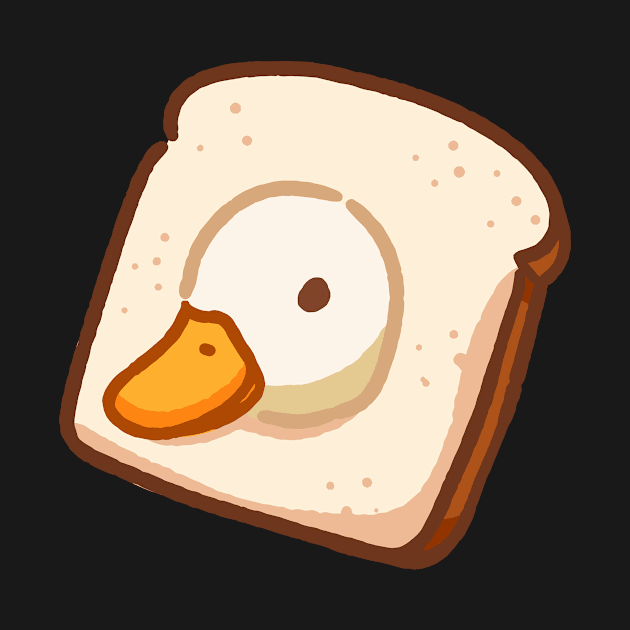 Cute duck with bread by Little Polart