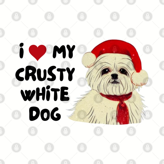 Christmas Maltese Terrier Owner of Maltese Shih Tzu Malshi Puppy Crusty White Dog by Mochabonk