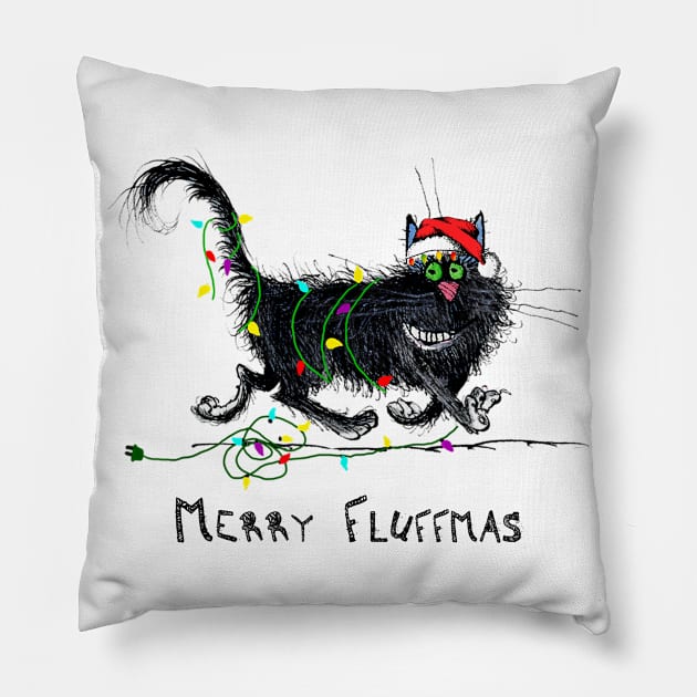 Marry Fluffmas Pillow by SamaraIvory