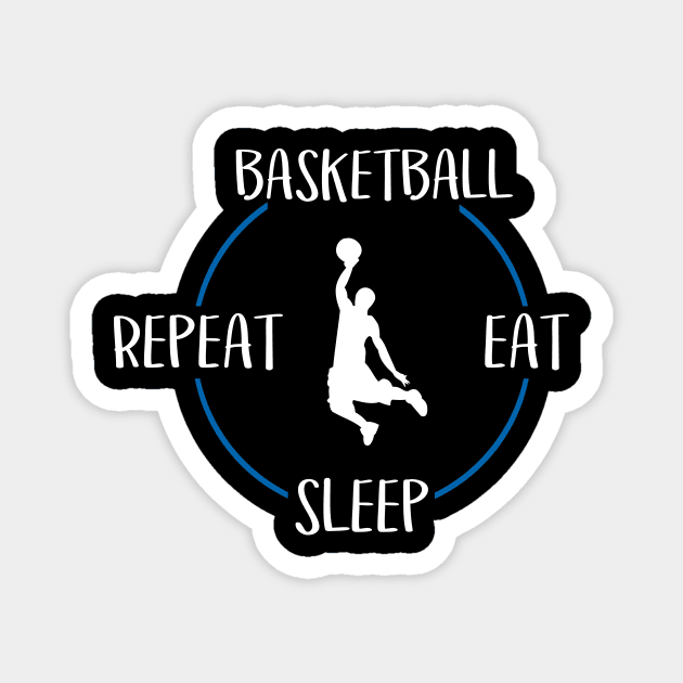 Basketball Eat Sleep Repeat Gift For Basketball Players Magnet by OceanRadar