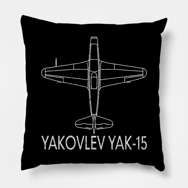Yakovlev Yak-15 Russian Turbojet Fighter Plane Jet Warplane Gift Pillow by Battlefields