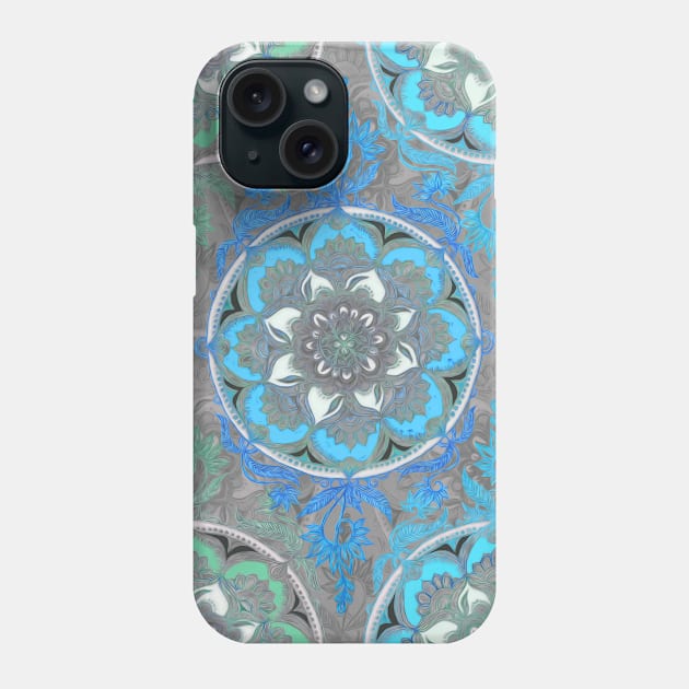 Mint Green, Blue & Aqua Super Boho Medallions Phone Case by micklyn