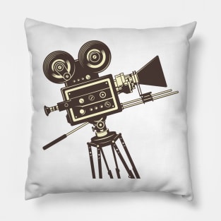 Retro Movie Camera Pillow