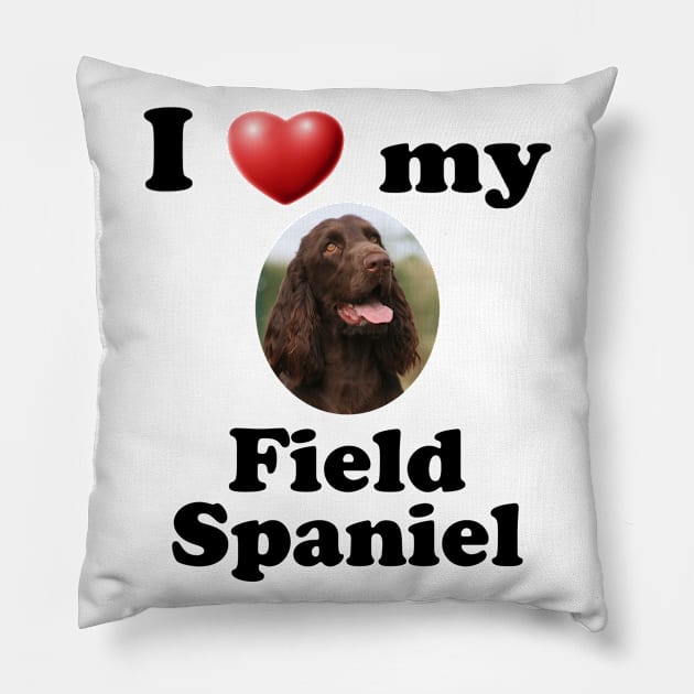 I Love My Field Spaniel Pillow by Naves