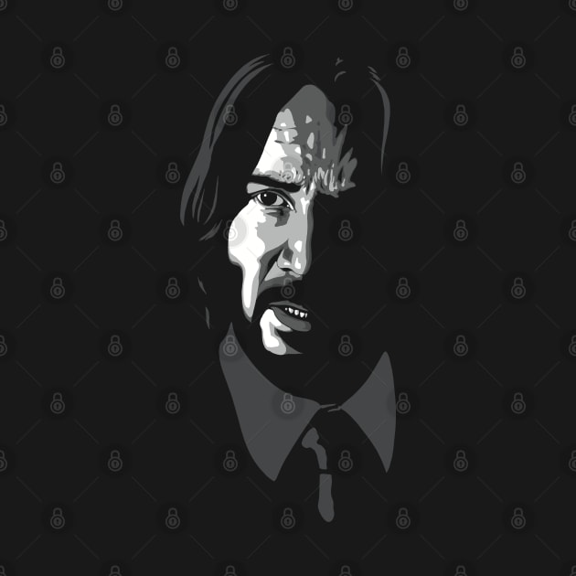 Keanu Reeves greyscale by @johnnehill