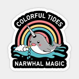 Colorful Tides Narwhal Magic Magnet