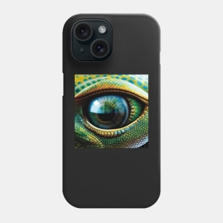 Green Lizard Reptile Eye Art Phone Case