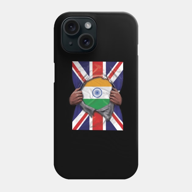 India Flag Great Britain Flag Ripped - Gift for Indian From India Phone Case by Country Flags