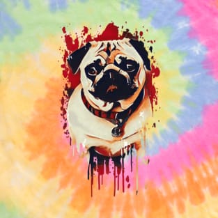 Chinese Pug Dog Tie Dye art T-Shirt