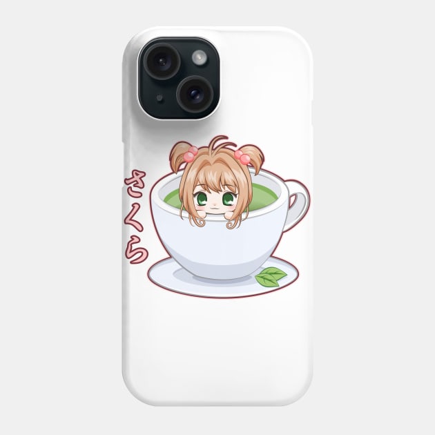 Chibi Sakura Tea Mug Phone Case by LoShimizu