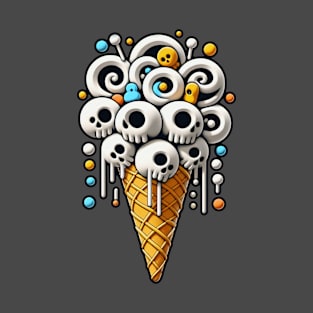 ice cream cone with candy skulls T-Shirt