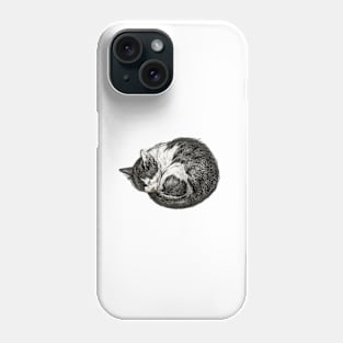 Sleeping Cat Drawing Phone Case