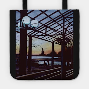 Dusk at Freedom's Birthplace, Ellis Island Tote