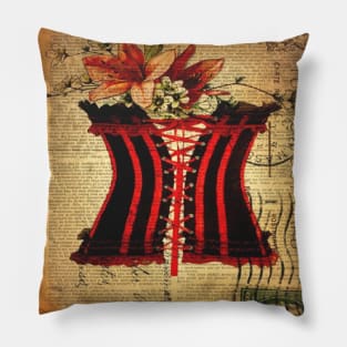 Dark Academia  victorian steampunk Paris vintage corset Pillow