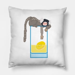 Marmoset with banana drink Pillow