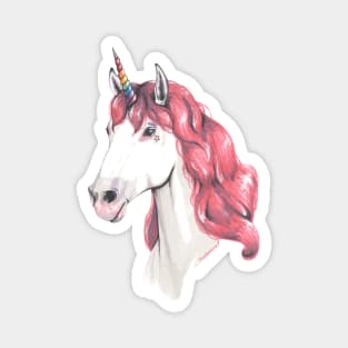 Pink hair unicorn Magnet