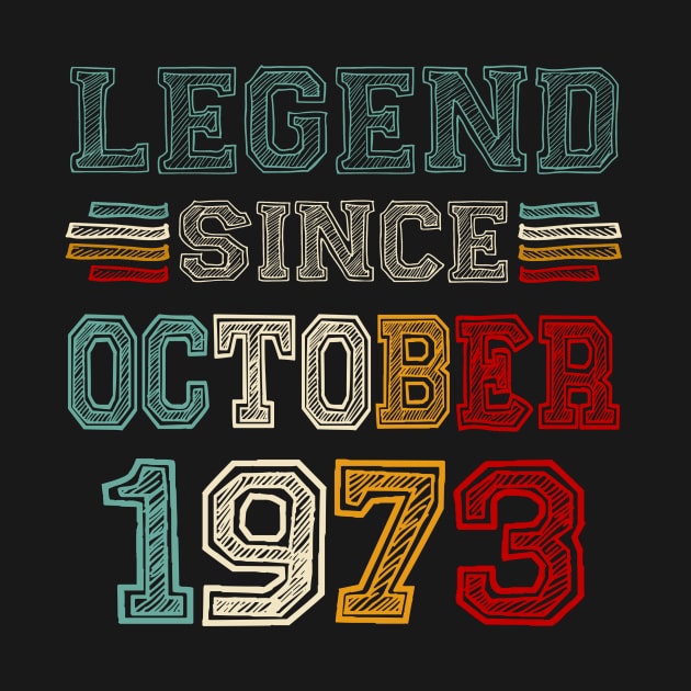 50 Years Old Legend Since October 1973 50th Birthday by Gearlds Leonia