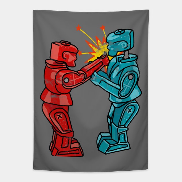 Rock 'em Sock 'em Robots Tapestry by Slightly Unhinged