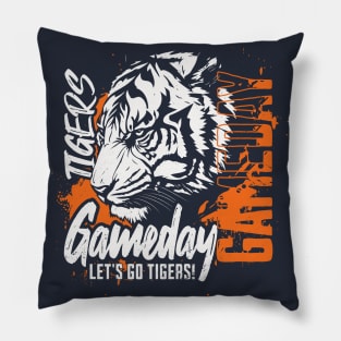 Vintage Tigers Gameday // High School Tigers School Spirit Orange Pillow