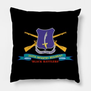 369th Infantry Regiment - First Draw - Black Rattlers w Br - Ribbon Pillow