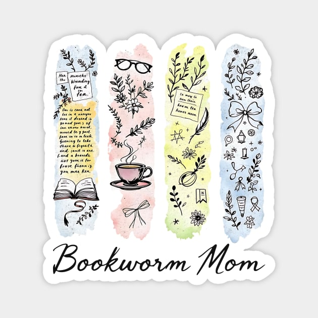 Bookworm Mom Design Magnet by Designed By Marty