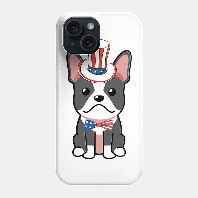 Funny french bulldog is wearing uncle sam hat Phone Case by Pet Station