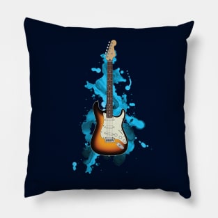 S-Style Electric Guitar Sunburst Color Pillow