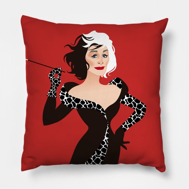 Cruella Pillow by AlejandroMogolloArt