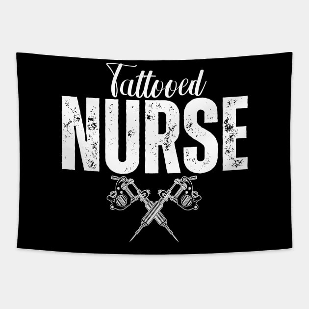 Tattooed Nurse With Tattoo Machines Tapestry by jackofdreams22