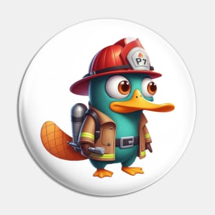 Platypus Firefighter Pin