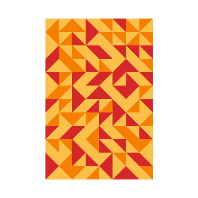 Fire Colored Geometric Pattern - Triangle #9 by Trendy-Now