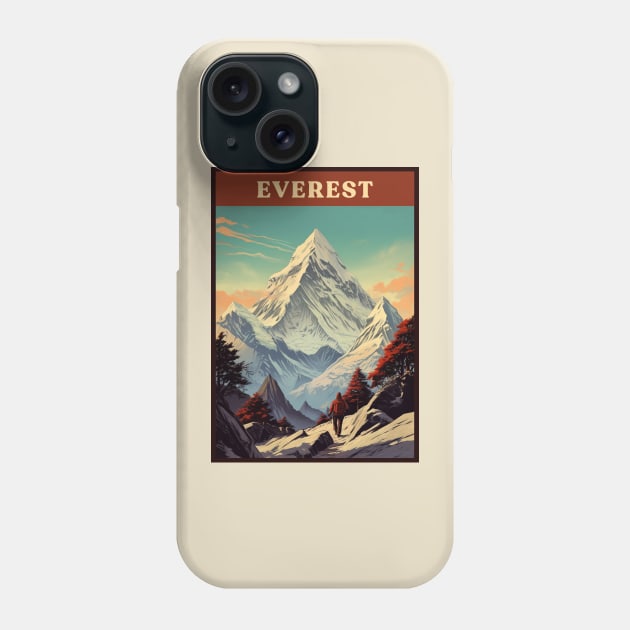 Mount Everest Phone Case by Retro Travel Design