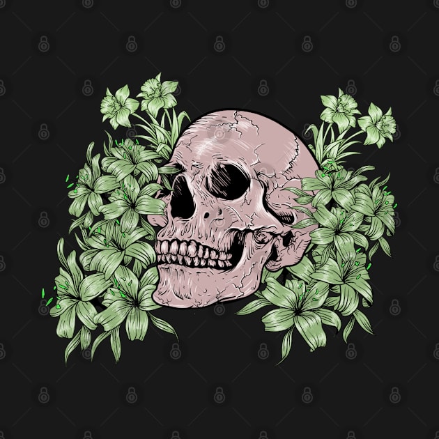 Floral dead skull by MEJIKU