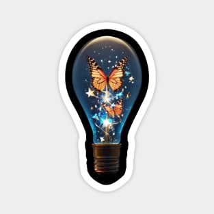 Butterflies in a light bulb Magnet