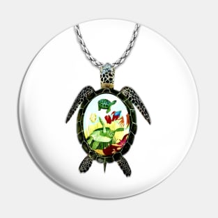 Turtle Marine Life Pendant Pin