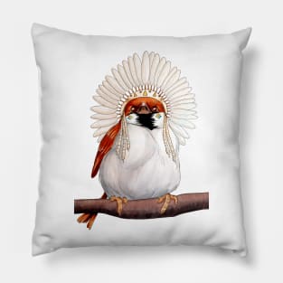 Native American Sparrow Bird Pillow