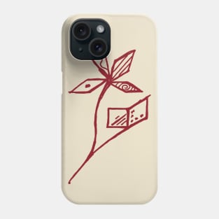 Telkin Flower Red on White Phone Case
