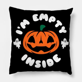 I'm Empty Inside - Emo Pumpkin - Halloween - Funny Goth Pillow