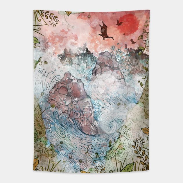 West Coast Waters Tapestry by TaylorRoseMakesArt