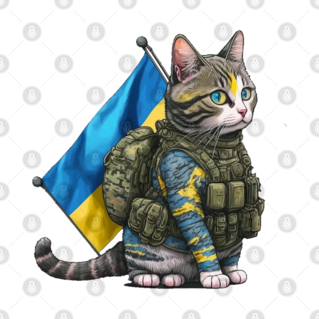 Cat Ukrainian Soldier by Designchek⭐⭐⭐⭐⭐