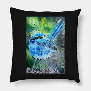 Baby Blue Fairy Wren Pillow