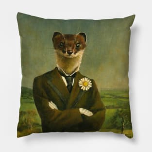 Victorian Stoat Gentleman Pillow