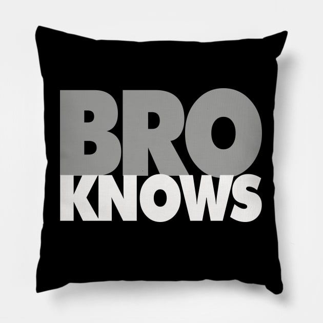 Bro Knows Pillow by T-Shirt Bros