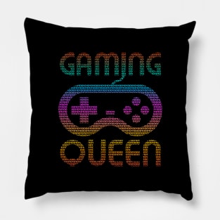 Gaming queen colorful binary gamepad Pillow