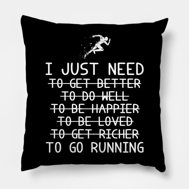 On the Fast Track to Triumph: Running for Improvement, Happiness, Love, and Riches! Pillow by MKGift