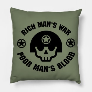 Rich Man's War (Black) Pillow