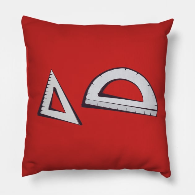 Square and Protractor Pillow by DiegoCarvalho