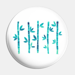 Watercolor Bamboo Pattern - Neon Blue Pin