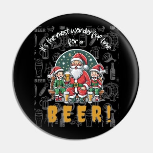 Festive cheer and cold beer Pin